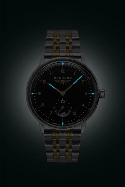 Bauhaus Damenuhr Quarz mit kleiner Sekunde mit Metallarmband